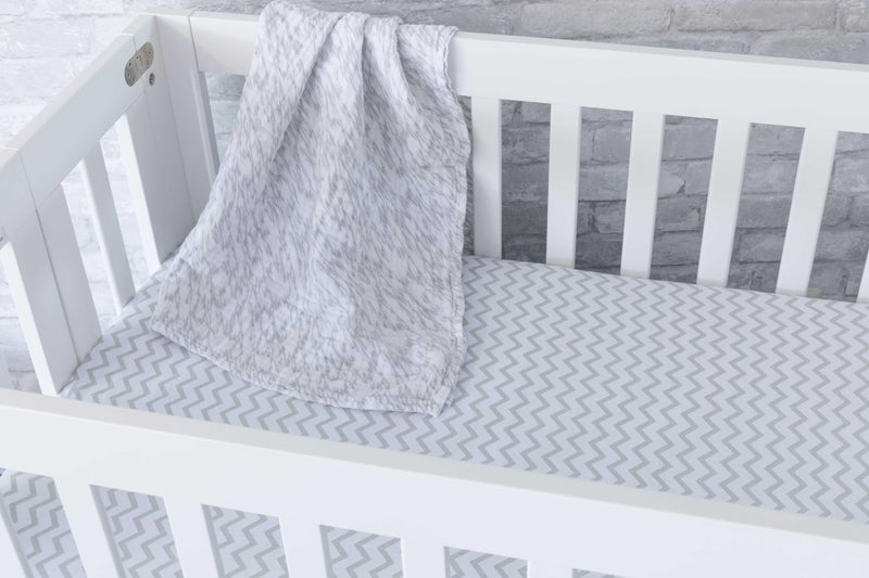 Ely's & Co. Ely’s & Co. Crib Sheets, Baby Boy/Girl Fitted Crib Mattress Sheet Set, 2 Pack, 100% Jersey Knit Cotton, Infant and Toddler Nursery Bedding, Grey Chevron and Polka Dot Print, 28” x 52” - Image 3